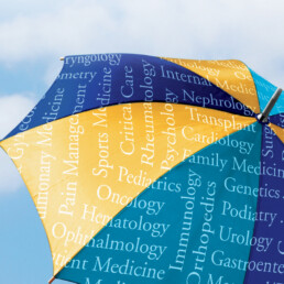 The Catalyst Baylor Scott & White Health cover image of umbrella with medical specialties
