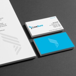 Korzenowski Design – LiveSure, insurance B2C marketing stationery business card